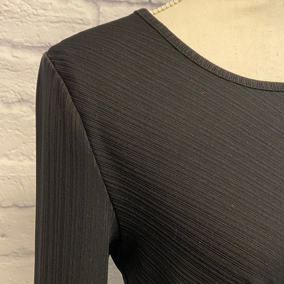 Nine West Black Long Sleeve Twist Front Dress Size M - Picture 5 of 11